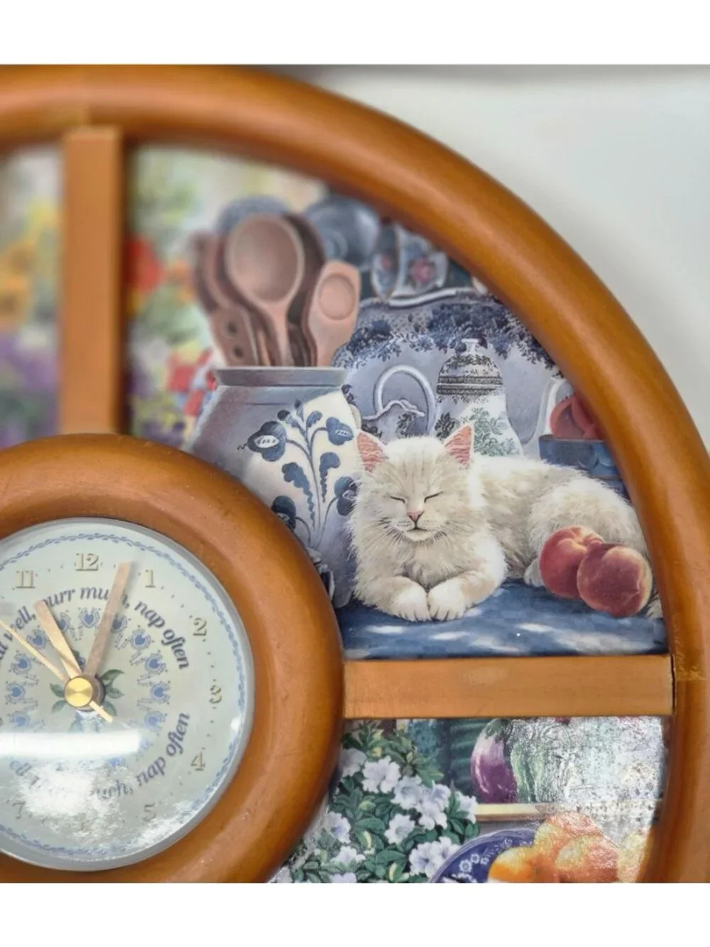Bradford Exchange Purr-fect Times Cat Wall Clock Mary Ann Lasher 4 Plates 2002
